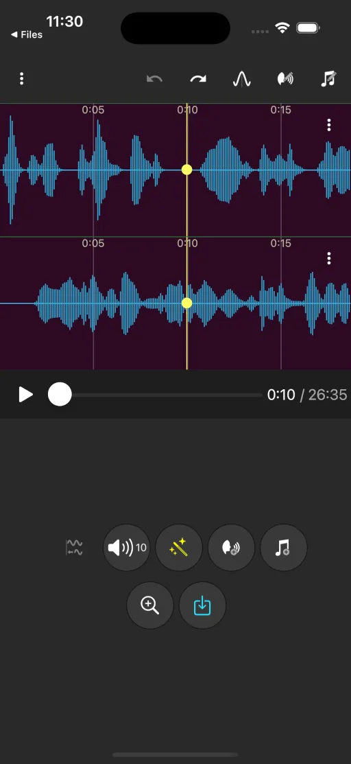 Voice and music can be edited separately