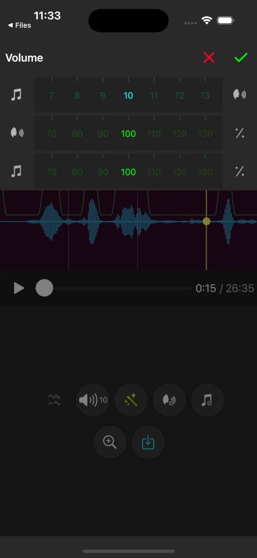 Adjust volume
